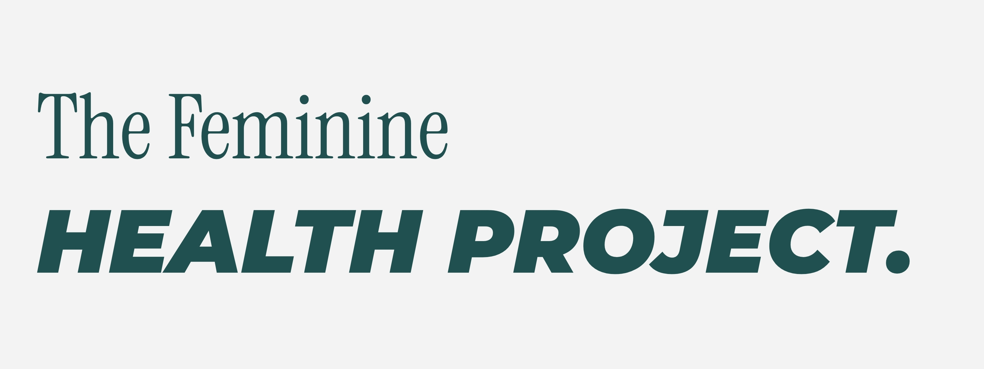 Logo design featuring the text 'The Feminine Health Project' in a stylish font, with 'HEALTH PROJECT' emphasized in bold.